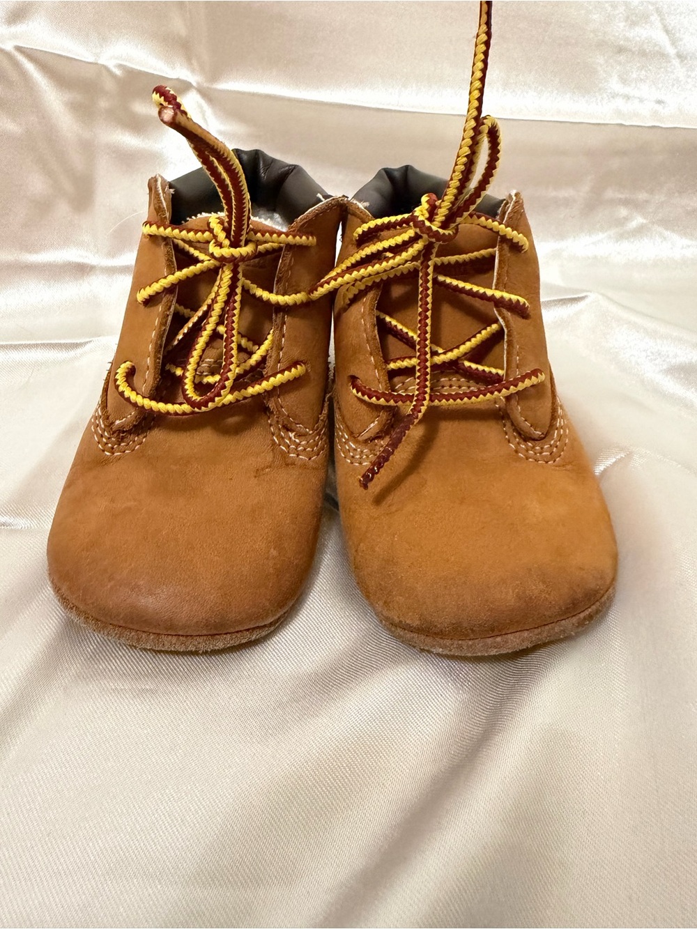 Timberland Infant 6-Inch Premium Boots Wheat Nubuck Lace Up Size US 2 Toddler